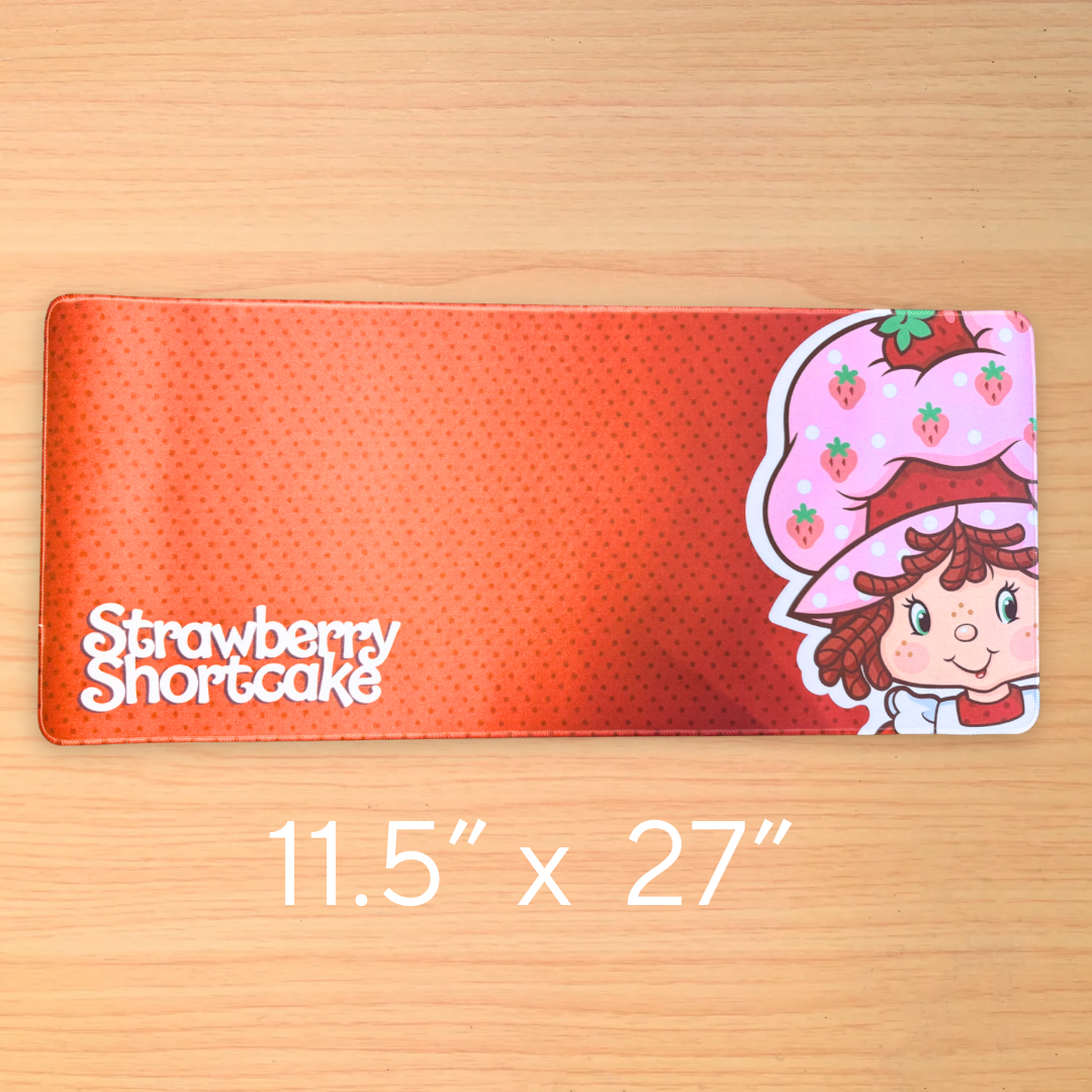 Strawberry Girl Red Desk Mat