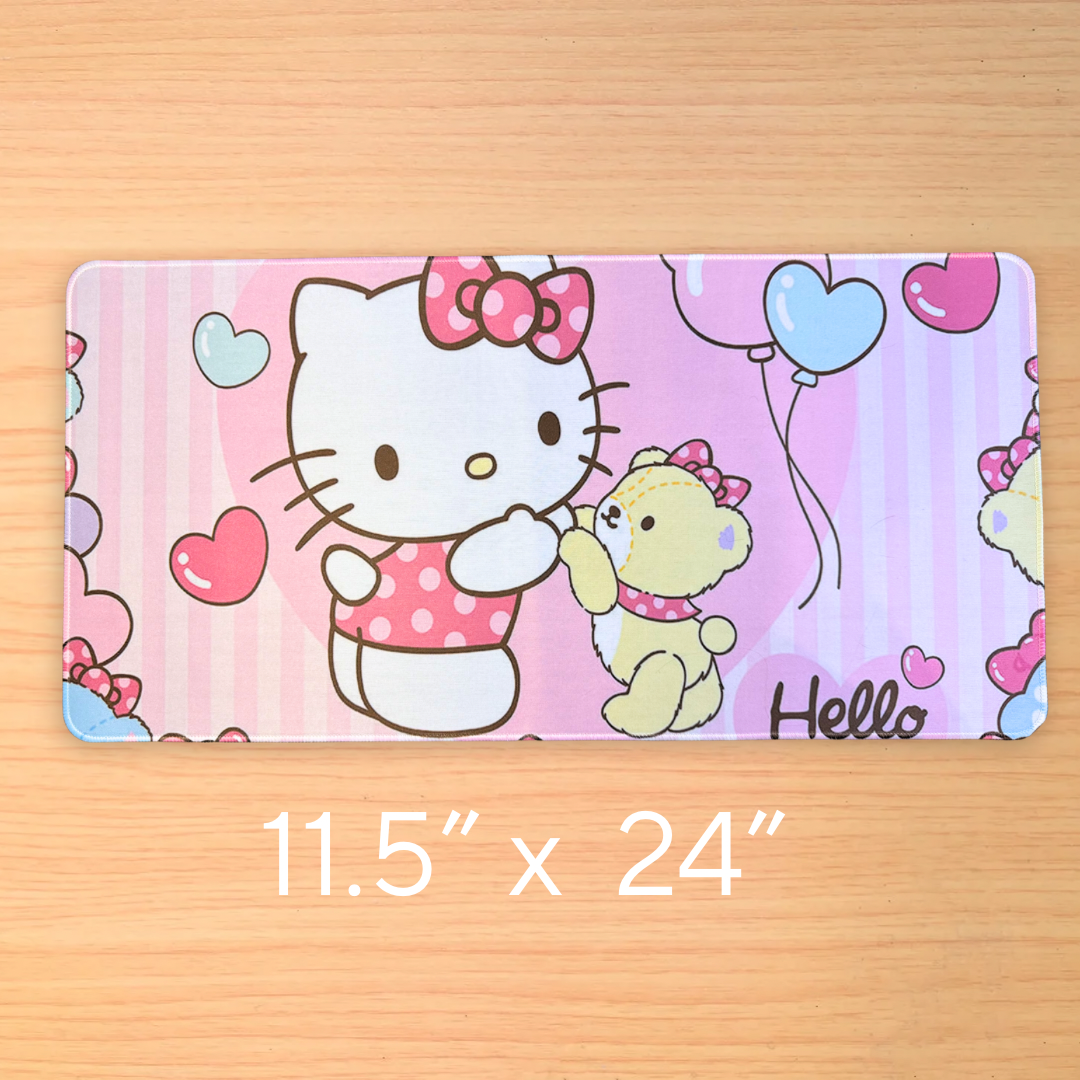 Kitty Dancing with Bear Desk Mat